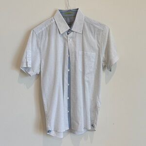 Ted Baker White and Blue Casual Button Down Shirt